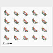Rond Titre : Sticker floral coloré (Feuille)