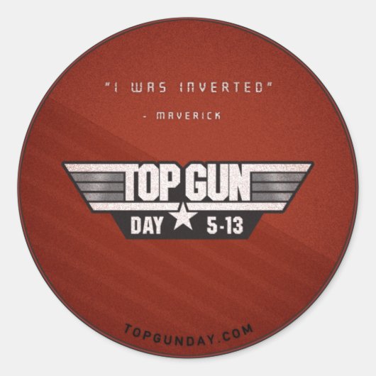 Rond Top Gun Day Sticker v2 - J'ai été inversé (Devant)