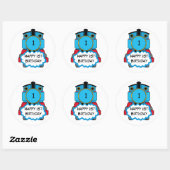 Rond Train Happy Birthday round Sticker (Feuille)