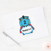 Rond Train Happy Birthday round Sticker (Enveloppe)