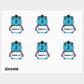 Rond Train Happy Birthday round Sticker (Feuille)
