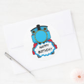 Rond Train Happy Birthday round Sticker (Enveloppe)