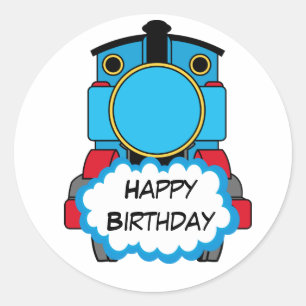 Rond Train Happy Birthday round Sticker