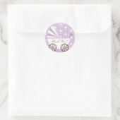Rond Transport vintageMerci Baby shower Sticker (Sac)