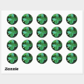 Rond Trèfle à quatre feuilles Sticker (Feuille)