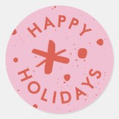 Rond Trendy Modern Handwritten Happy Holidays Sticker (Devant)