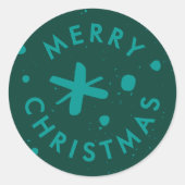 Rond Trendy Modern Handwritten Merry Christmas Sticker (Devant)