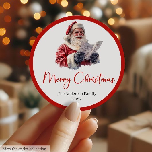 Rond Trendy Santa Claus Script Font Holiday Sticker