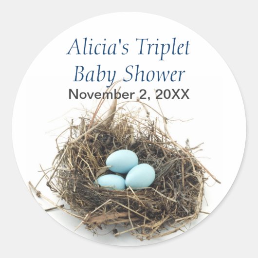 Rond Triplet Sticker Baby shower (Devant)