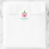 Rond Trois Petits Cochons Favorisent Sticker (Sac)