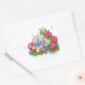 Rond Tropical Floral Summer Aloha sticker (Enveloppe)