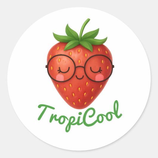 Rond TropiCool Strawberry - Sticker Fun & Fruit Frais (Devant)