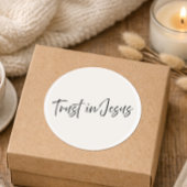 Rond Trust in Jesus – Minimal Christian Sticker 