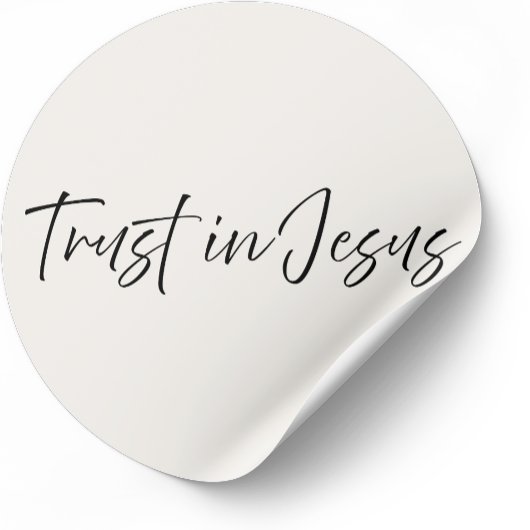 Rond Trust in Jesus – Minimal Christian Sticker 
