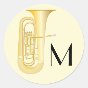Rond Tuba musicien de bande enseignant Sticker classiqu
