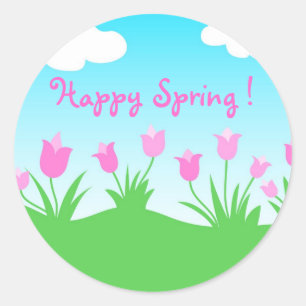 Rond Tulips roses - Sticker