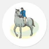 Rond Un Homme À Cheval Sticker Classic Round (Devant)
