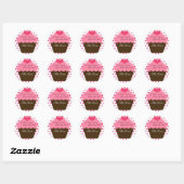 Rond "Un peu d'amour de mon four" sticker cupcake (Feuille)
