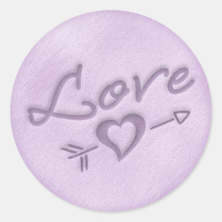 Rond Un Sticker Coeur De Mariage De Plage (Violet)
