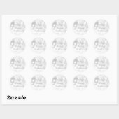 Rond Un Sticker de célébration de mariage d'hiver (Feuille)