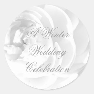 Rond Un Sticker de célébration de mariage d'hiver