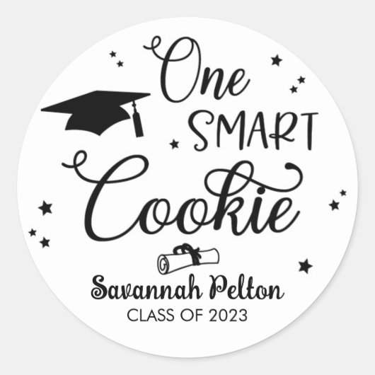 Rond Un Sticker Smart Cook Graduation Favoriser (Devant)