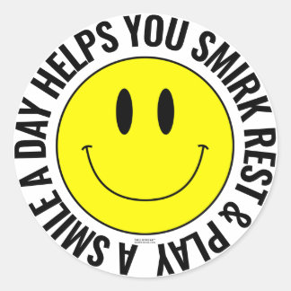 Rond Un Sticker Smilie Joyeux Un Jour
