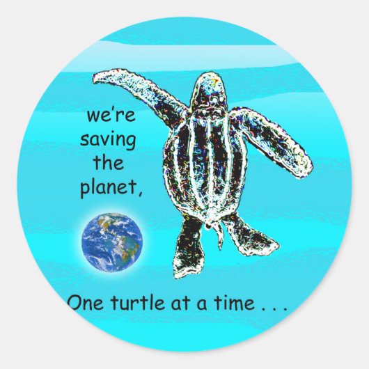 Rond Une tortue à la fois Sticker (Devant)