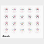 Rond Unicorn Favor Sticker - Unicorn party - faveurs (Feuille)