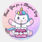 Rond Unicorn Merci Goodie Sticker à saveur de sac (Devant)