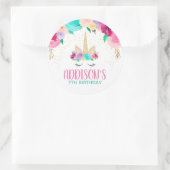 Rond Unicorn Sleepy Anniversaire Fête Favoriser Sticker (Sac)