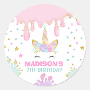 Rond Unicorn Slime Party Favoriser Tag Sticker Slime Pa