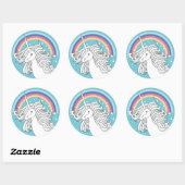 ROND UNICORN STICKER BLEU (Feuille)