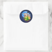 Rond Unicorne blanche, Sticker Alien World (Sac)