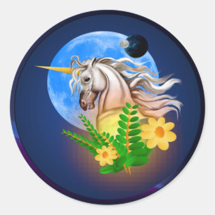 Rond Unicorne blanche, Sticker Alien World
