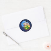 Rond Unicorne blanche, Sticker Alien World (Enveloppe)