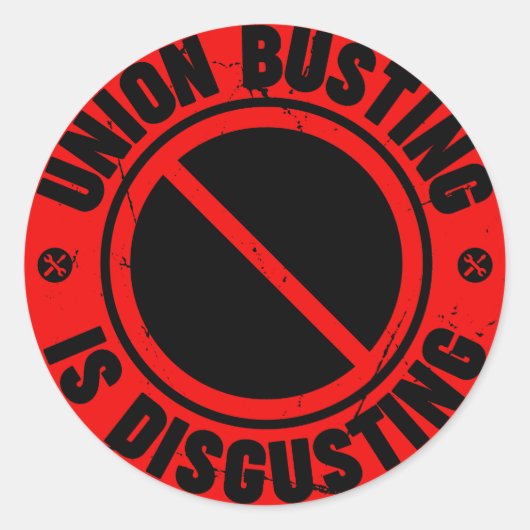 Rond Union Busting est répugnant Sticker Classic Round (Devant)