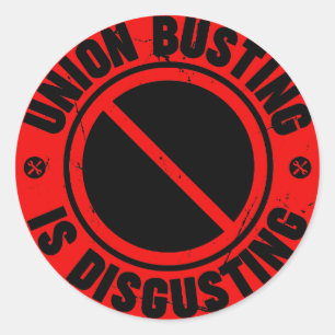 Rond Union Busting est répugnant Sticker Classic Round