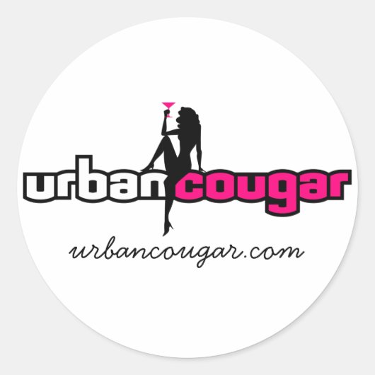 Rond Urbancougar.com Sticker blanc - Grand (Devant)