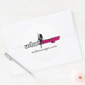 Rond Urbancougar.com Sticker blanc - Grand (Enveloppe)