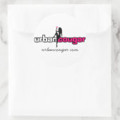 Rond Urbancougar.com Sticker blanc - Grand (Sac)