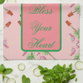 Rond uw hartroze flamingos palm theedoek (Gevouwen)