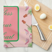 Rond uw hartroze flamingos palm theedoek (Quarter Fold)