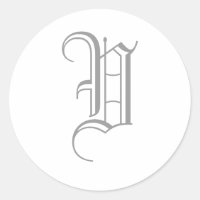 V Lettre Monogram Sticker Grey Vieux anglais