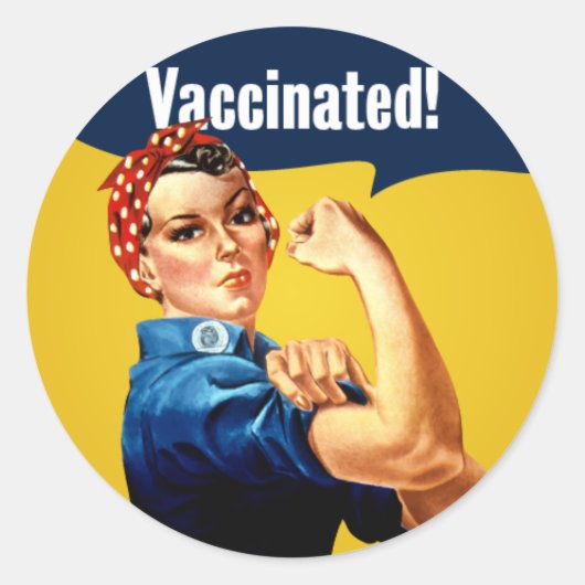 Rond Vacciné Rosie le Sticker Riveter (Devant)