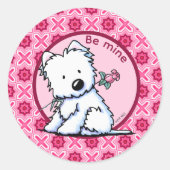 Rond Valentine Westie Sticker (Devant)