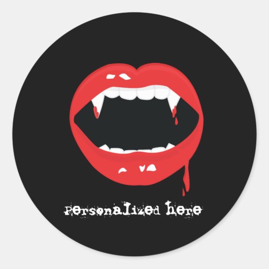 Rond Vampire Dents Halloween Dracula Dracula Sticker (Devant)