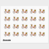 Rond Vélo Orange Avec Panier De Fleurs - Sticker (Feuille)