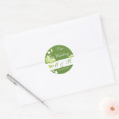 Rond Vert Notre Sticker Monogramme Mariage (Enveloppe)