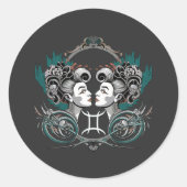Rond Victorian Gemini Gothic Sticker (Devant)